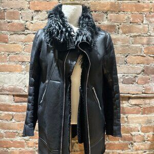 Rick Owens Shearling-Lined Coat with Black Fur Neck – Mastodon FW16